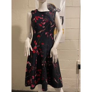Tommy Hilfiger Black and pink flare dress!